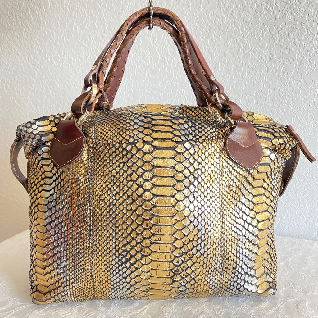 Pauric Sweeney Gold Python Bag